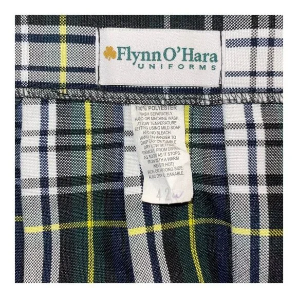Flynn OHara Wrap Around Kilt Skirt 42 Pleated Academia Green School Uniform NEW - Picture 6 of 6